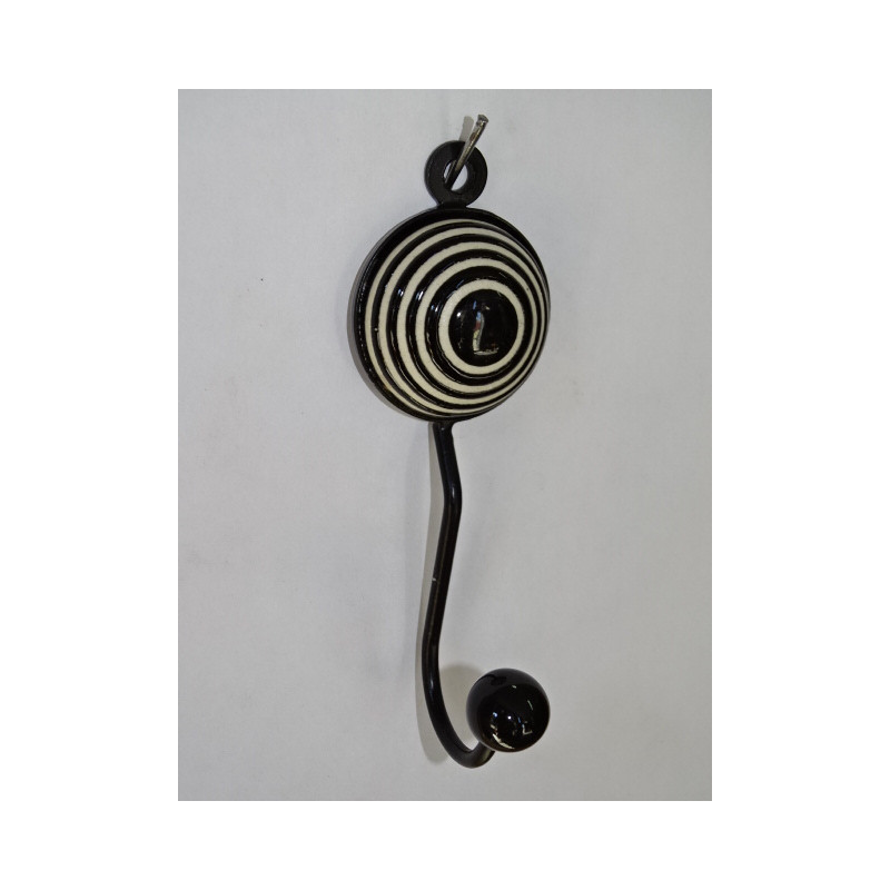 round black coat hook with embossed spiral