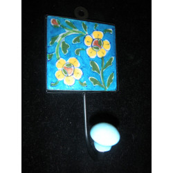 8x8 cm Turquoise 2 flowers yellows