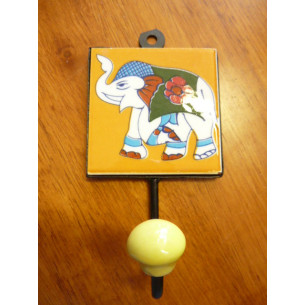 patère 8x8 cm Eléphant giallo gauche