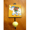patère 8x8 cm Eléphant jaune gauche