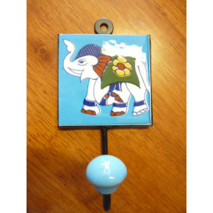 patère 8x8 cm Eléphant blu-bianchi gauche