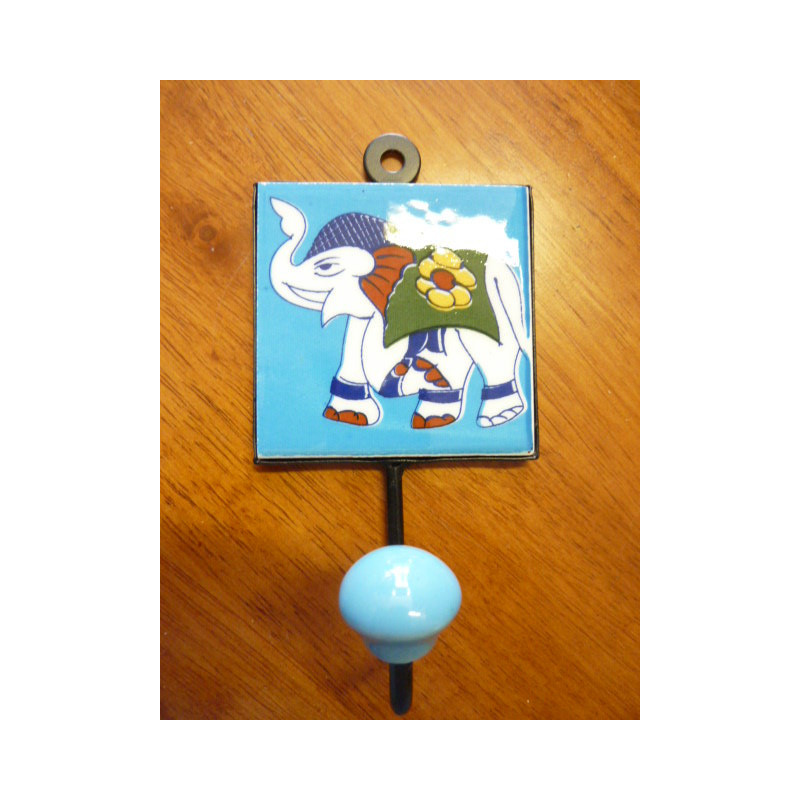 patère 8x8 cm Eléphant blu-bianchi gauche
