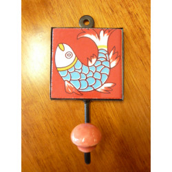 wall hook 8x8 cm fish red