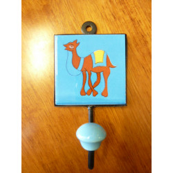 wall hook 8x8 cm camel blue