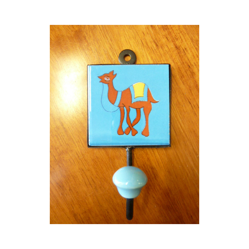 patère 8x8 cm Chameau bleu