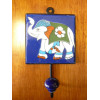 patère 10x10x17 cm Eléphant outremer gauche