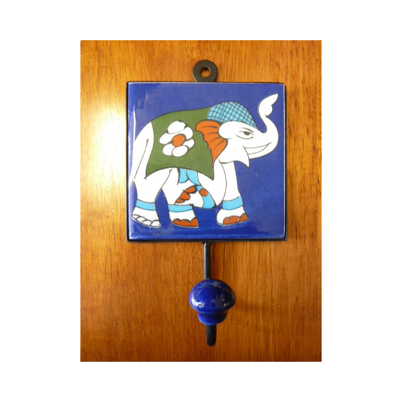 patère 10x10x17 cm Eléphant Ultramarinfarbe droite