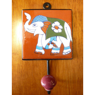 wall hook 10x10x17 cm Eléphant brown left