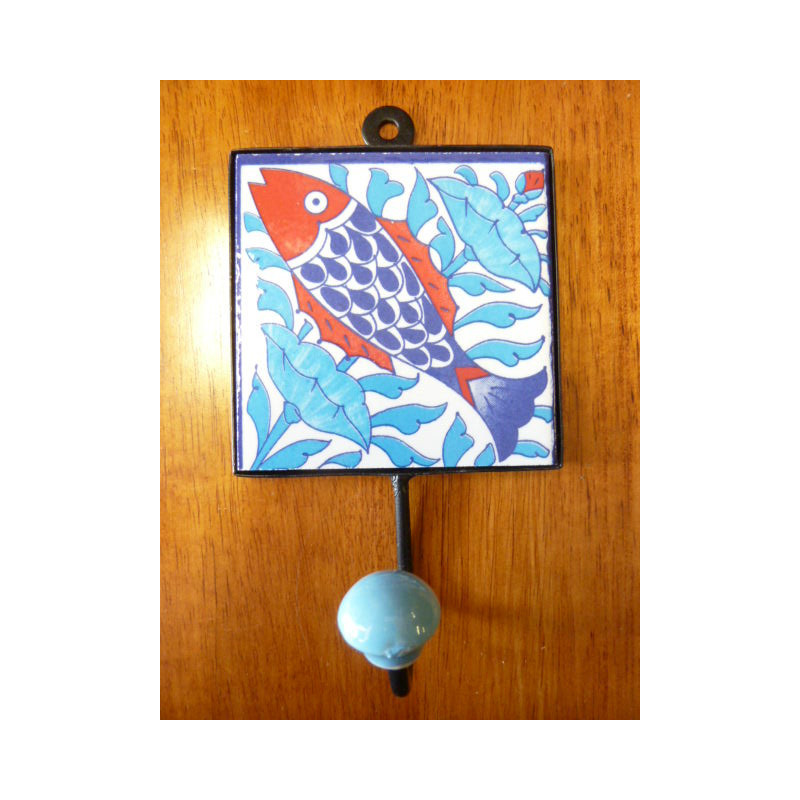 patère 10x10x17 cm pesce blu et rosso