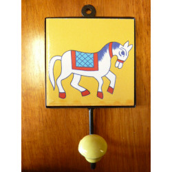 wall hook 10x10x17 cm horse yellow right