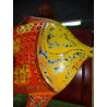 Portavelas pez de metal pintado naranja y amarillo - 60 cm