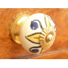 Pomos de porcelana 4 pétalos amarillos