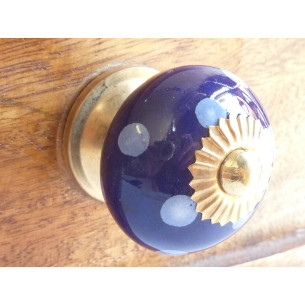 Möbelgriffe Pech blau Ultramarinfarbe - golden