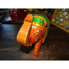 Zeremonieller Elefant gemeißelt und handbemalt orange - GM