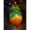 Elefante ceremonial esculpido y pintado a mano naranja - GM