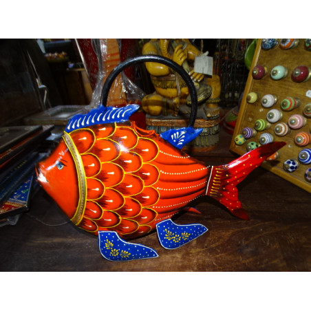 Arrosoir en forme de poisson peint à la main - 37x13x29 Cm