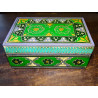 Rectangular multicolored box with relief painting 18x11x7 cm