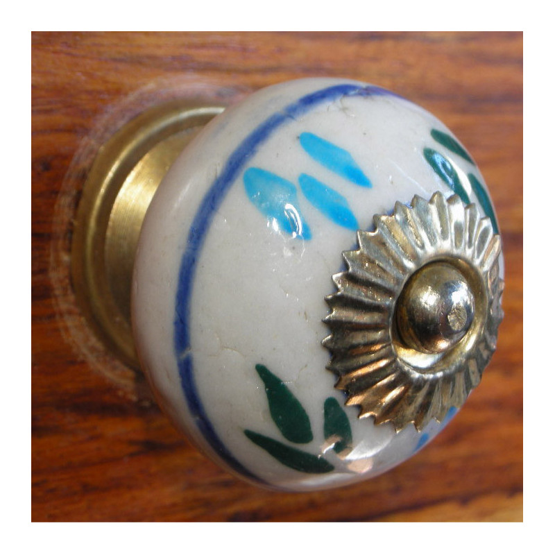Porcelain knobs line blue