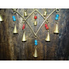 Rautenförmiges Windspiel mit Perlen und Glocken 25x25 cm