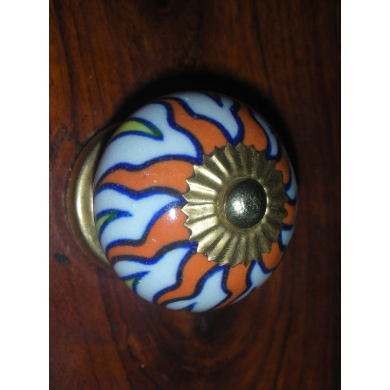 Perillas de los cajones de porcelana soleil naranja