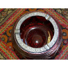 Ashtray glass and metal Red