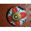 Pomos de porcelana 4 pétalos rojos