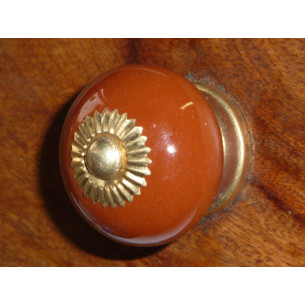 Boutons en porcelaine UNIS marron foncé