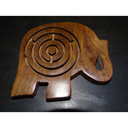 Elefantenförmiges Labyrinthpuzzle mit 3 Metallkugeln