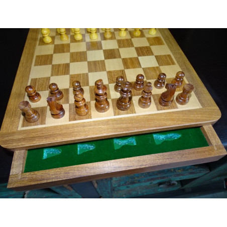 Juegos de ajedrez magnéticos de 13 x 13 cm con cajón de almacenamiento
