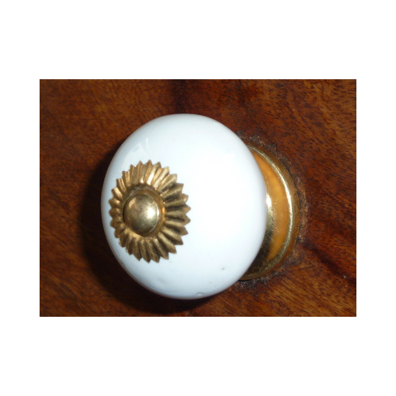 Boutons en porcelaine UNIS blanc