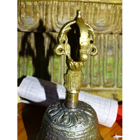 Campana tibetana e dorje diametro 7 cm e altezza 13 cm