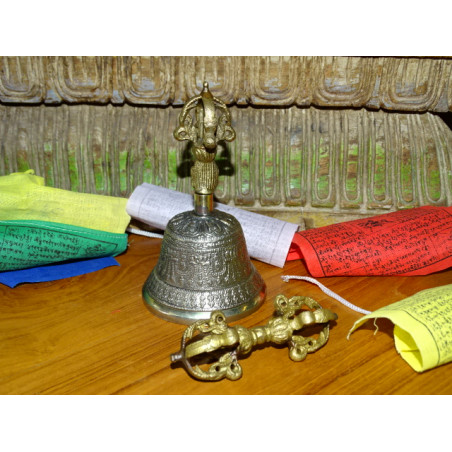 Tibetische Glocke und Dorje Durchmesser 7 cm und 13 cm hoch