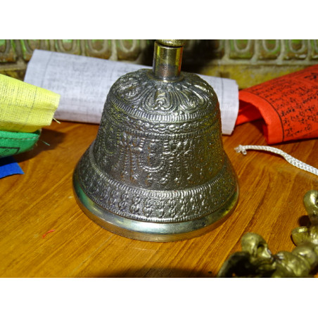 Cloche et dorjé tibétain diamètre 7 cm et 13 cm de haut
