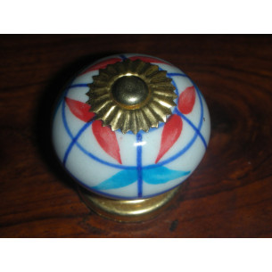 Perillas de los cajones de porcelana lignes azules