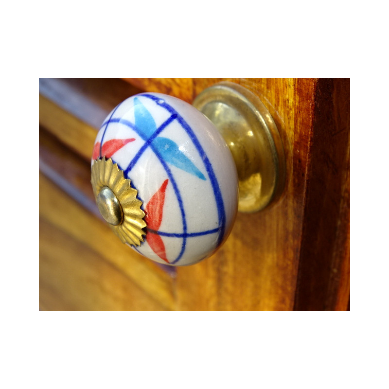 Porcelain knobs lignes blues