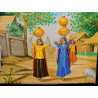 Prints on wood 36X28 cm - Women returning from fetching water