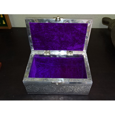 Grande scatola di gioielli con pentagono e velluto viola