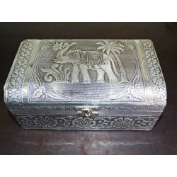 Large jewelry box with elephant and black velvet