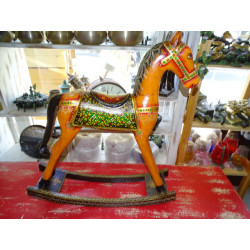 Grande cavallo a dondolo cerimoniale 60x72 cm - arancione