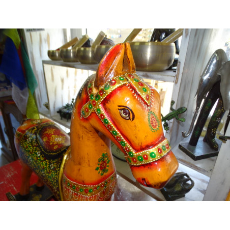 Grande cavallo a dondolo cerimoniale 60x72 cm - arancione