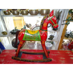Grande cavallo a dondolo cerimoniale 60x72 cm - rosso