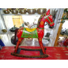 Grand cheval de cérémonie à bascule 60x72 cm - rouge