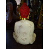 Estatuilla en resina de BUDA meditación crema, oro y rojo