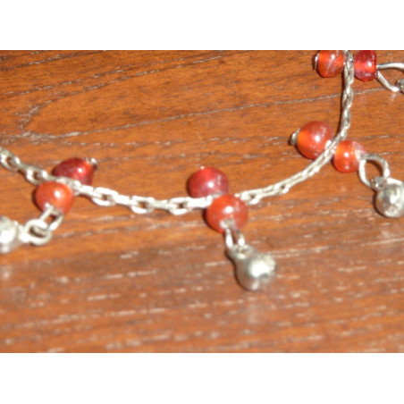 Bracelets de cheville perles rot/argent