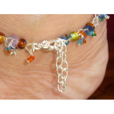Bracelets de cheville perles multicolores