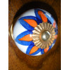 Boutons en porcelaine étoile orange bleu