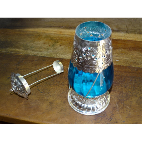 Turquoise table lantern.