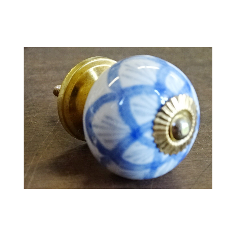 maniglia blu provence arabesco