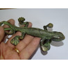 poignée en bronze salamandre verte