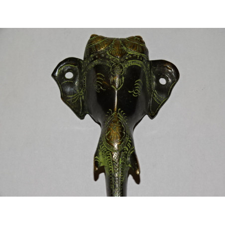 Poignée en bronze elephant de cérémonie vert